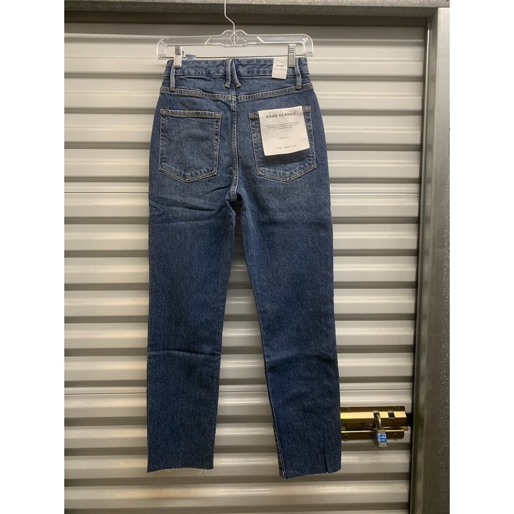 NWT Good American Good Classic Skinnyish Fit Hi Rise Women's Blue Jeans 2/26 - Picture 2 of 13